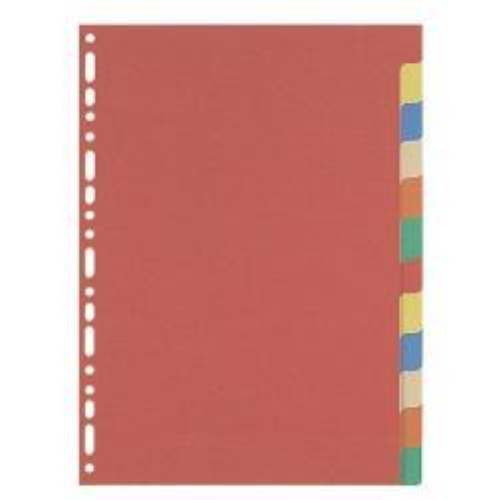 ELBA INTERCALARE IN CARTONCINO 160GR 210X297 mm FORATURA UNIVERSALE 12 TACCHE NEUTRE COLORI ASSORTITI CONF 20 PZ.